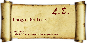 Langa Dominik névjegykártya